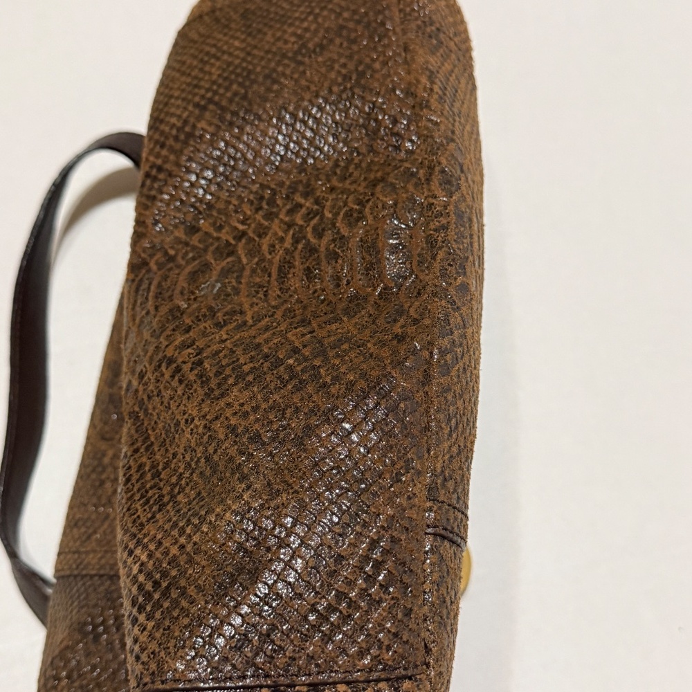 Michael Kors Brown Python Embossed Leather Satchel - image 8